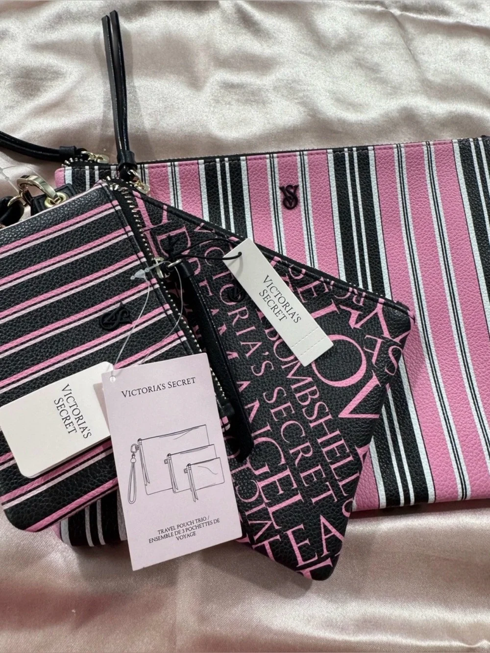 Victoria's Secret Wristlet Travel Pouch Trio